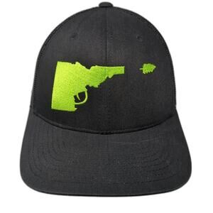 Idaho Tree Gun Fitted Trucker Hat Black One Size Embroidered Flexfit